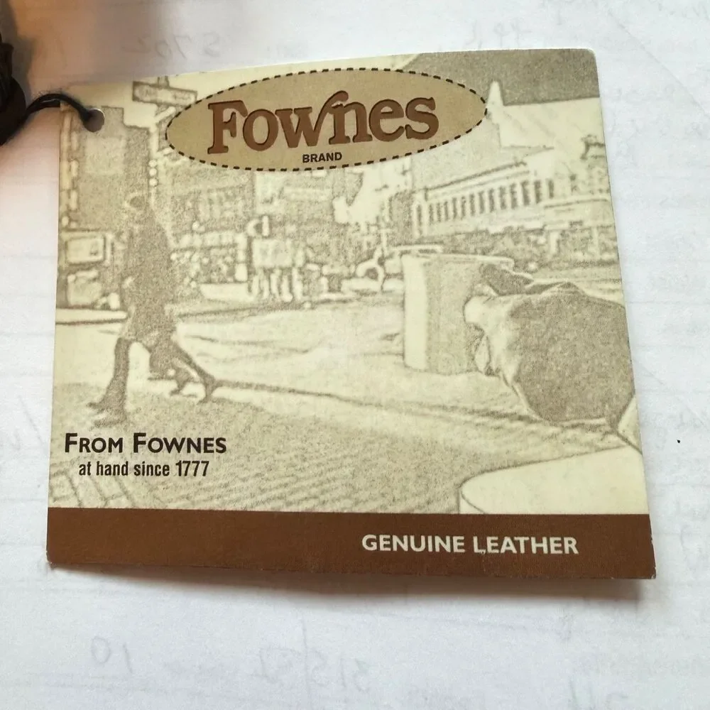 Fownes Black Nappa Leather Gloves Womens Large Lined Genuine Leather NWT Large